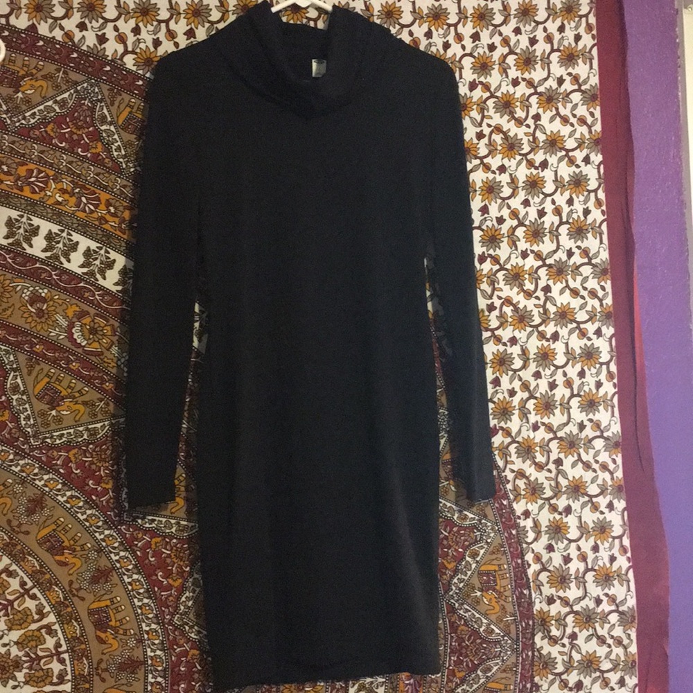 Black turtle neck dress